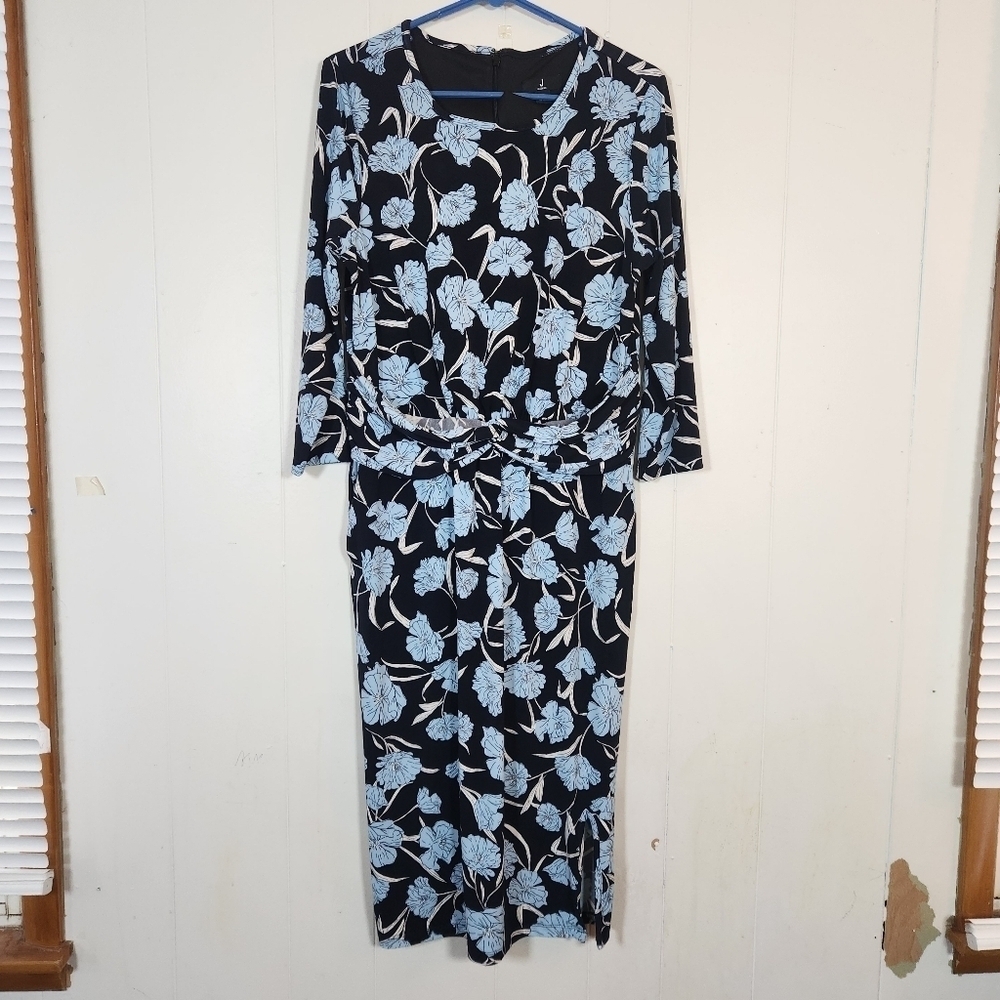 J Jason Wu Womens 3/4 Sleeve Twist front City Knit Dress Size Medium - Picture 2 of 15